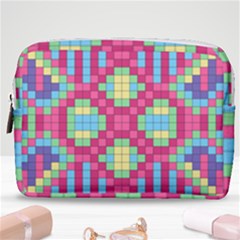 Checkerboard Squares Abstract Make Up Pouch (medium)