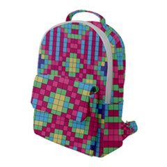 Checkerboard Squares Abstract Flap Pocket Backpack (large)