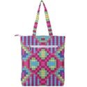 Checkerboard Squares Abstract Double Zip Up Tote Bag View2