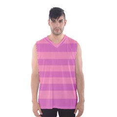 Pink Stripes Striped Design Pattern Men s Basketball Tank Top by Pakrebo