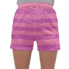 Pink Stripes Striped Design Pattern Sleepwear Shorts by Pakrebo