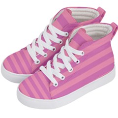 Pink Stripes Striped Design Pattern Kids  Hi-top Skate Sneakers