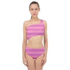 Pink Stripes Striped Design Pattern Spliced Up Two Piece Swimsuit