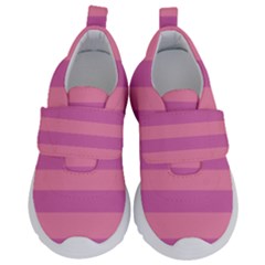 Pink Stripes Striped Design Pattern Kids  Velcro No Lace Shoes by Pakrebo