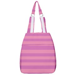 Pink Stripes Striped Design Pattern Center Zip Backpack by Pakrebo