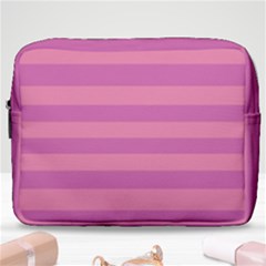 Pink Stripes Striped Design Pattern Make Up Pouch (large)