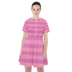 Pink Stripes Striped Design Pattern Sailor Dress