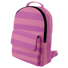 Pink Stripes Striped Design Pattern Flap Pocket Backpack (small)