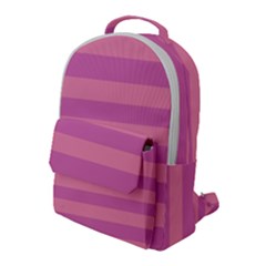 Pink Stripes Striped Design Pattern Flap Pocket Backpack (large)