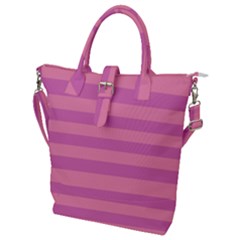 Pink Stripes Striped Design Pattern Buckle Top Tote Bag