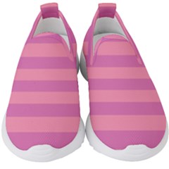 Pink Stripes Striped Design Pattern Kids  Slip On Sneakers