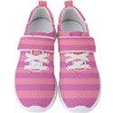 Pink Stripes Striped Design Pattern Men s Velcro Strap Shoes View1