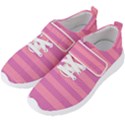 Pink Stripes Striped Design Pattern Men s Velcro Strap Shoes View2