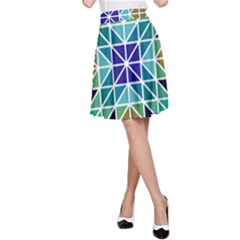 Mosaic Triangle Symmetry A-line Skirt by Pakrebo