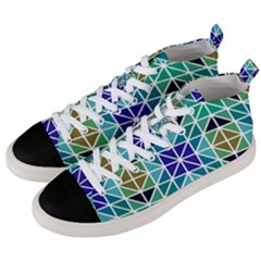 Mosaic Triangle Symmetry Men s Mid-top Canvas Sneakers