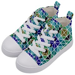 Mosaic Triangle Symmetry Kids  Mid-top Canvas Sneakers