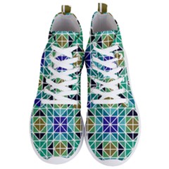 Mosaic Triangle Symmetry Men s Lightweight High Top Sneakers