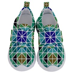 Mosaic Triangle Symmetry Kids  Velcro No Lace Shoes by Pakrebo