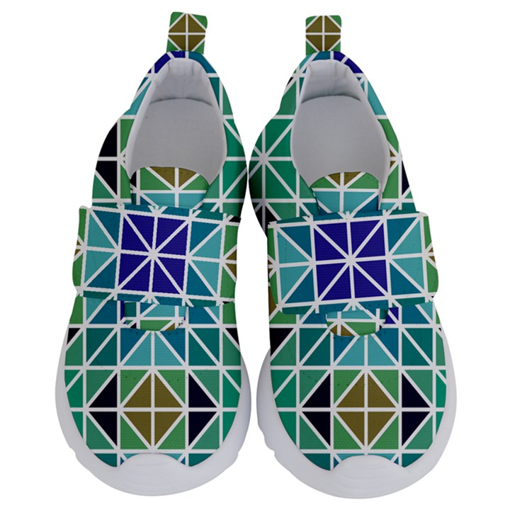 Mosaic Triangle Symmetry Kids  Velcro No Lace Shoes