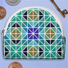 Mosaic Triangle Symmetry Horseshoe Style Canvas Pouch