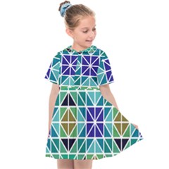 Mosaic Triangle Symmetry Kids  Sailor Dress