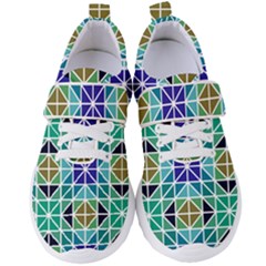 Mosaic Triangle Symmetry Women s Velcro Strap Shoes