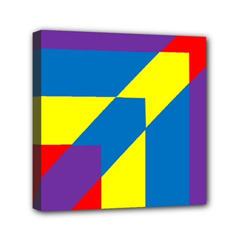 Colorful Red Yellow Blue Purple Mini Canvas 6  X 6  (stretched) by Pakrebo