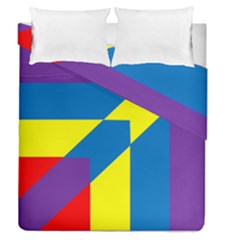 Colorful Red Yellow Blue Purple Duvet Cover Double Side (queen Size) by Pakrebo