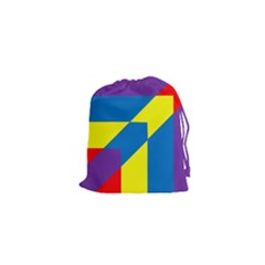 Colorful Red Yellow Blue Purple Drawstring Pouch (xs)