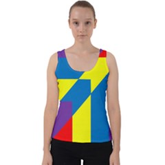 Colorful Red Yellow Blue Purple Velvet Tank Top