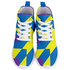 Colorful Red Yellow Blue Purple Women s Lightweight High Top Sneakers