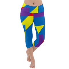 Colorful Red Yellow Blue Purple Lightweight Velour Capri Yoga Leggings