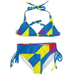 Colorful Red Yellow Blue Purple Kids  Classic Bikini Set