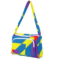 Colorful Red Yellow Blue Purple Front Pocket Crossbody Bag