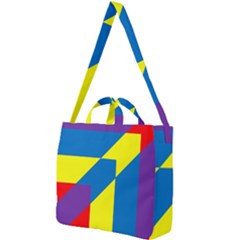 Colorful Red Yellow Blue Purple Square Shoulder Tote Bag