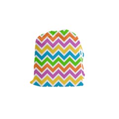 Chevron Pattern Design Texture Drawstring Pouch (small) by Pakrebo