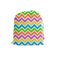 Chevron Pattern Design Texture Drawstring Pouch (large)