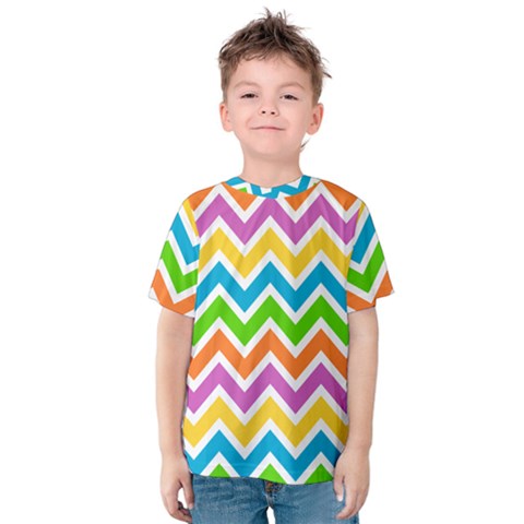 Chevron Pattern Design Texture Kids  Cotton Tee by Pakrebo