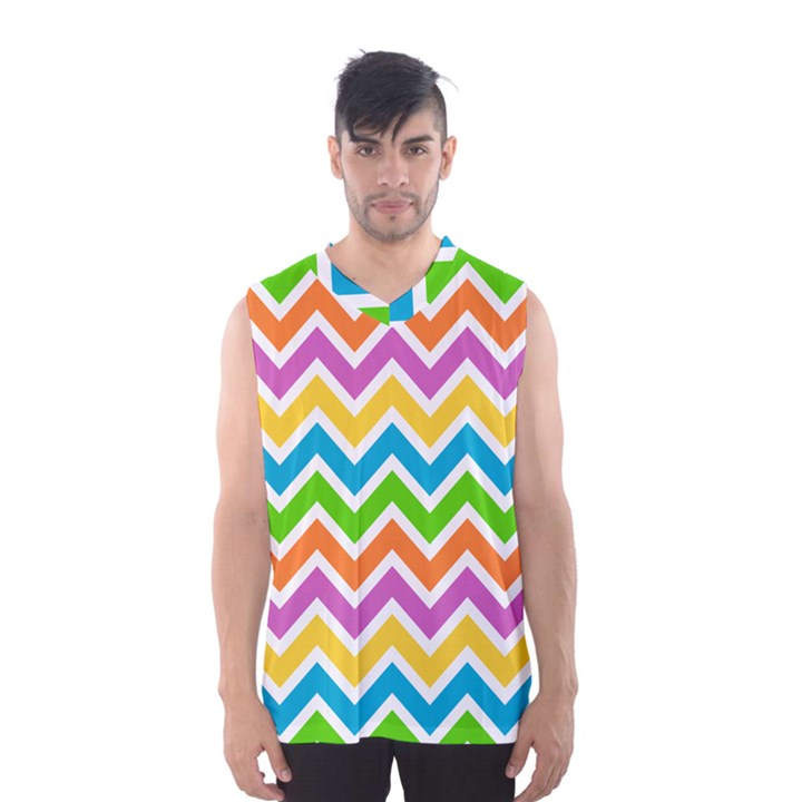 Chevron Pattern Design Texture Men s Basketball Tank Top