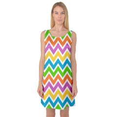 Chevron Pattern Design Texture Sleeveless Satin Nightdress by Pakrebo