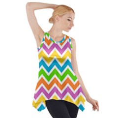 Chevron Pattern Design Texture Side Drop Tank Tunic by Pakrebo