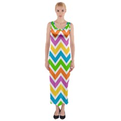 Chevron Pattern Design Texture Fitted Maxi Dress by Pakrebo