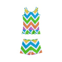 Chevron Pattern Design Texture Kids  Boyleg Swimsuit