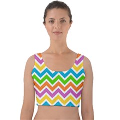 Chevron Pattern Design Texture Velvet Crop Top