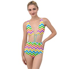 Chevron Pattern Design Texture Tied Up Two Piece Swimsuit