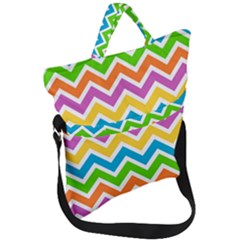 Chevron Pattern Design Texture Fold Over Handle Tote Bag