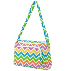 Chevron Pattern Design Texture Front Pocket Crossbody Bag