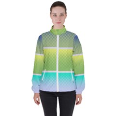 Pattern Banner Background Dot Set High Neck Windbreaker (women) by Pakrebo