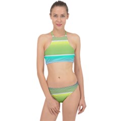 Pattern Banner Background Dot Set Racer Front Bikini Set