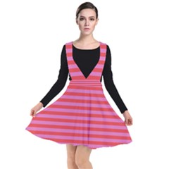 Stripes Striped Design Pattern Plunge Pinafore Dress